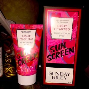 Sunday Riley broad spectrum sunscreen (SPF 30).